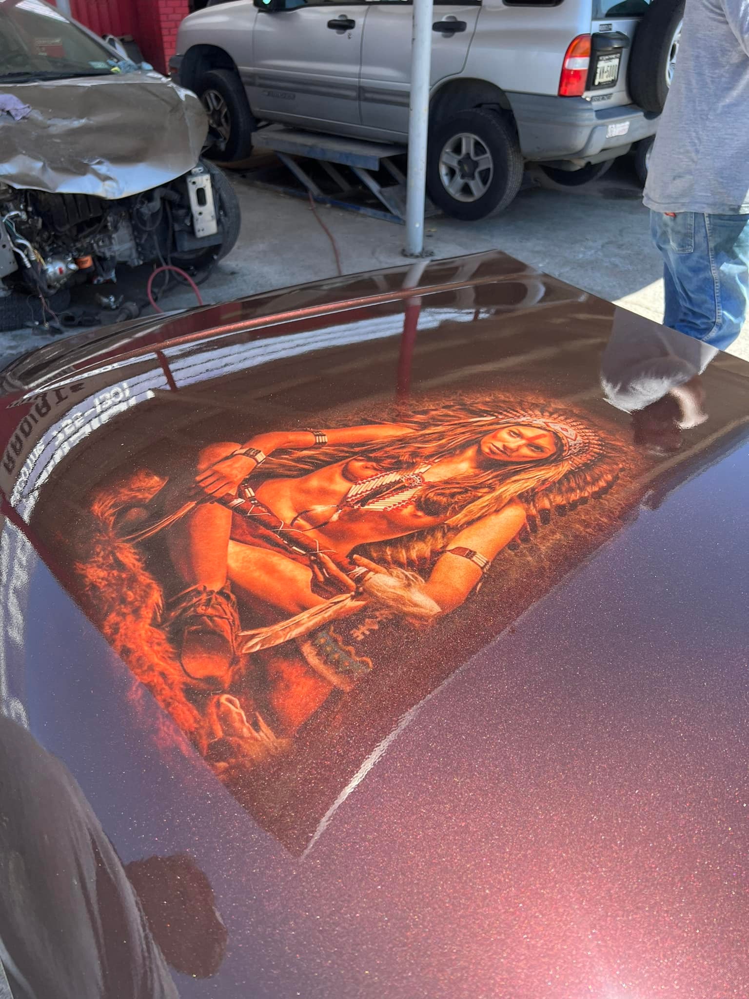 Classic Cadillac trunk with custom paint and design work