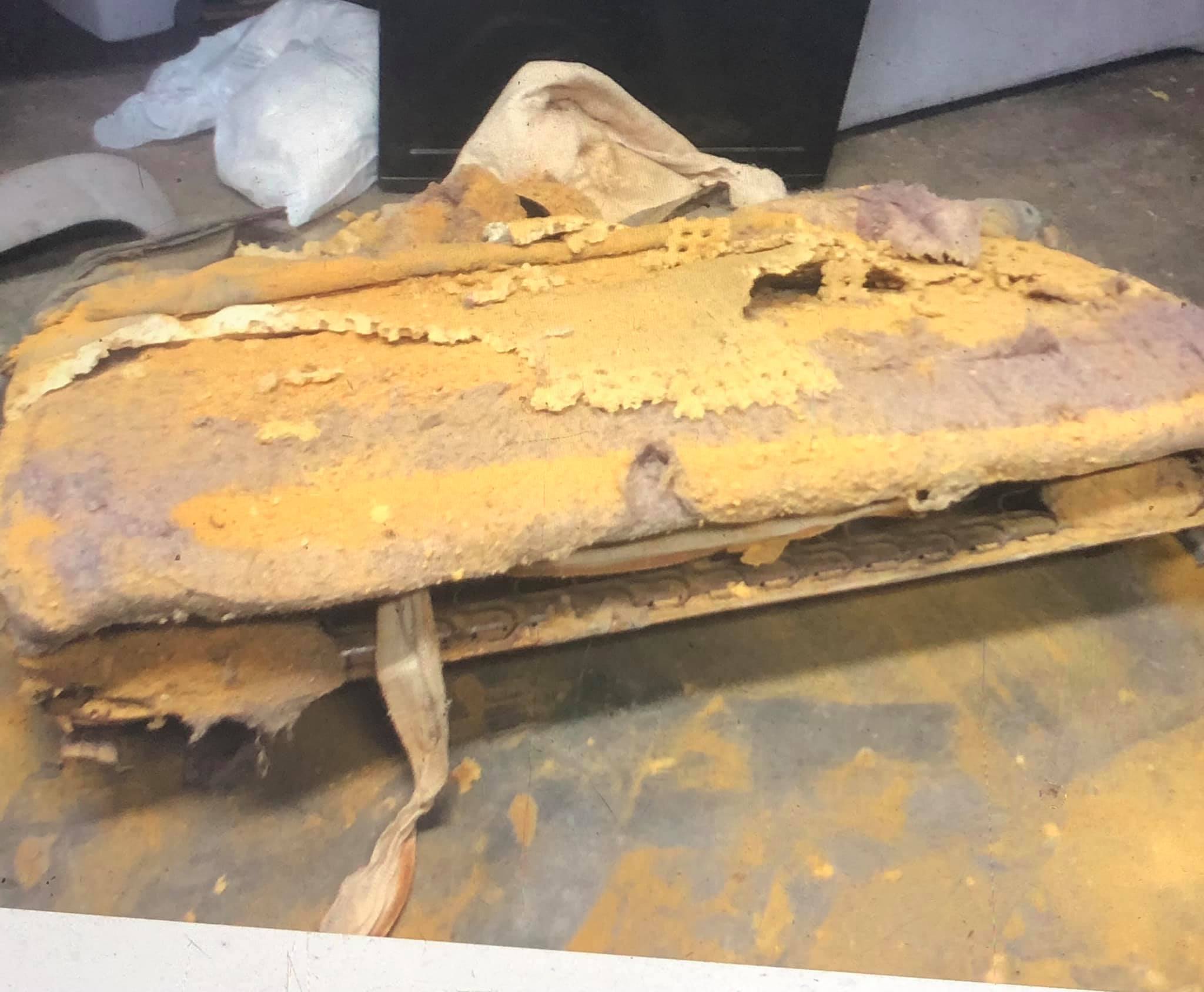 Upholstery before repair